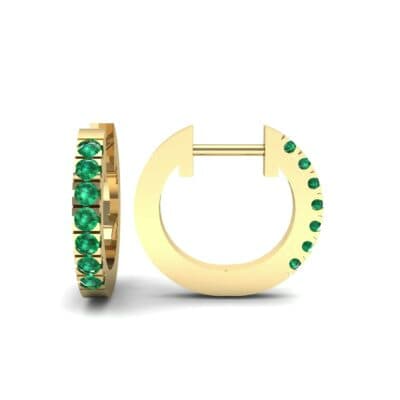 Accented Emerald Bar Earrings (0.27 CTW) Top Dynamic View