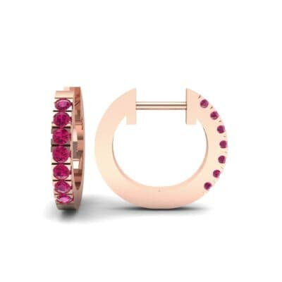 Accented Ruby Bar Earrings (0.27 CTW) Top Dynamic View