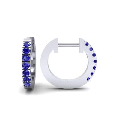 Accented Blue Sapphire Bar Earrings (0.27 CTW) Top Dynamic View
