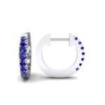 Accented Blue Sapphire Bar Earrings (0.27 CTW) Top Dynamic View