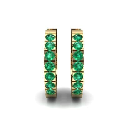 Accented Emerald Bar Earrings (0.27 CTW) Side View