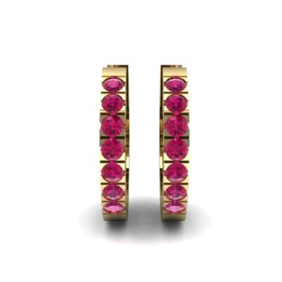 Accented Ruby Bar Earrings (0.27 CTW) Side View
