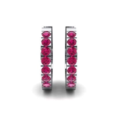 Accented Ruby Bar Earrings (0.27 CTW) Side View
