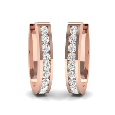 U Shaped Round-Cut Diamond Earrings (0.33 CTW) Perspective View