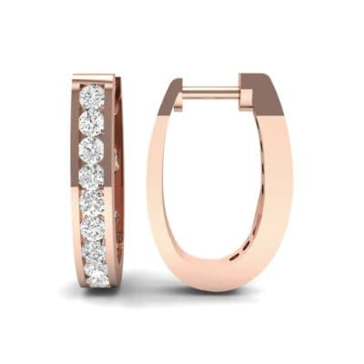 U Shaped Round-Cut Diamond Earrings (0.33 CTW) Top Dynamic View