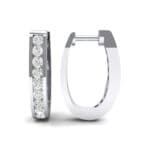 U Shaped Round-Cut Crystal Earrings (0.33 CTW) Top Dynamic View