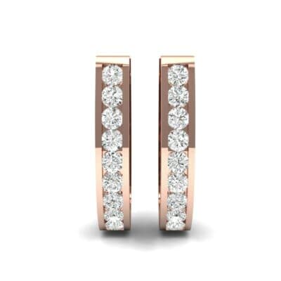 U Shaped Round-Cut Diamond Earrings (0.33 CTW) Side View