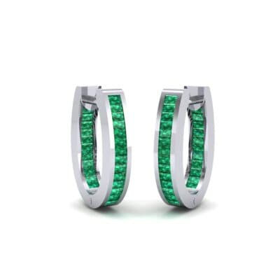 Huggie Channel-Set Emerald Earrings (1.02 CTW) Perspective View