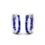 Huggie Channel-Set Blue Sapphire Earrings (1.02 CTW) Perspective View
