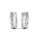 Huggie Channel-Set Crystal Earrings (1.02 CTW) Perspective View