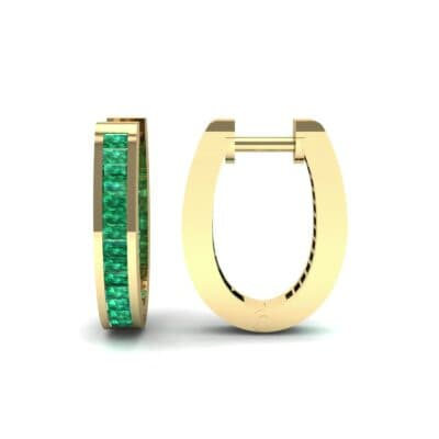 Huggie Channel-Set Emerald Earrings (1.02 CTW) Top Dynamic View