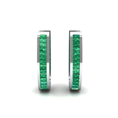 Huggie Channel-Set Emerald Earrings (1.02 CTW) Side View