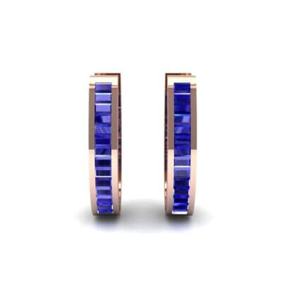 Huggie Channel-Set Blue Sapphire Earrings (1.02 CTW) Side View