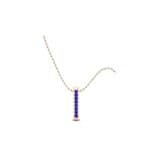 Stacked Bar Channel-Set Blue Sapphire Pendant (0.36 CTW) Perspective View