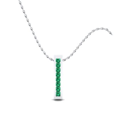 Stacked Bar Channel-Set Emerald Pendant (0.36 CTW) Top Dynamic View