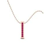 Stacked Bar Channel-Set Ruby Pendant (0.36 CTW) Top Dynamic View