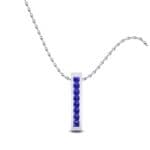 Stacked Bar Channel-Set Blue Sapphire Pendant (0.36 CTW) Top Dynamic View