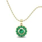 Floating Halo Emerald Disc Pendant (1.1 CTW) Top Dynamic View