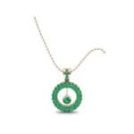 Pave Floating Pendulum Emerald Pendant (1.84 CTW) Perspective View