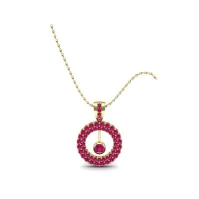 Pave Floating Pendulum Ruby Pendant (1.84 CTW) Perspective View