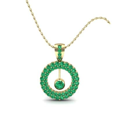 Pave Floating Pendulum Emerald Pendant (1.84 CTW) Top Dynamic View