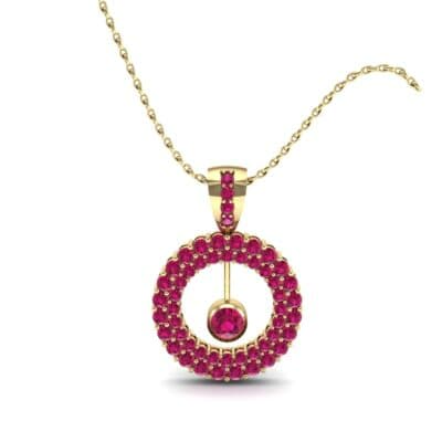Pave Floating Pendulum Ruby Pendant (1.84 CTW) Top Dynamic View