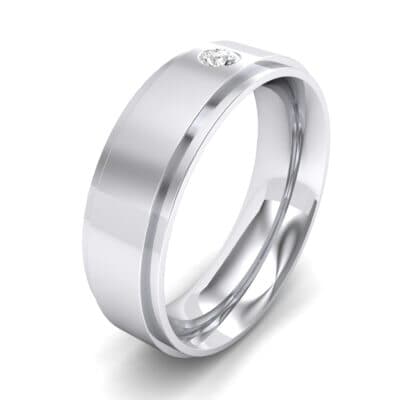 Stepped Edge Single Round-Cut Diamond Ring (0.07 CTW) Perspective View
