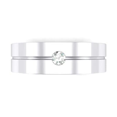 Single Line Round-Cut Diamond Ring (0.07 CTW) Top Flat View