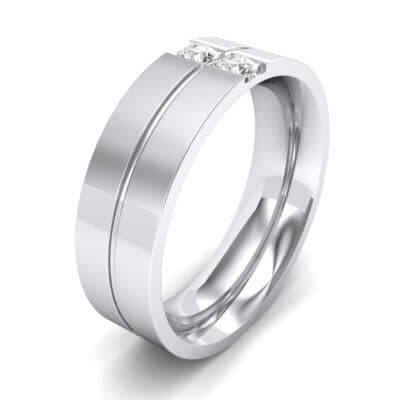 Two-Stone Vertical Channel Diamond Ring (0.13 CTW) Perspective View