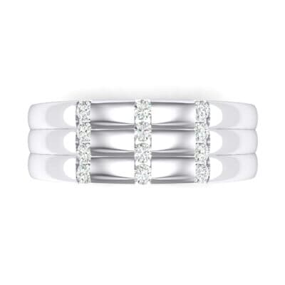 Triple Vertical Channel Diamond Ring (0.27 CTW) Top Flat View