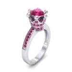 Six-Prong Coronet Ruby Engagement Ring (0.78 CTW) Perspective View