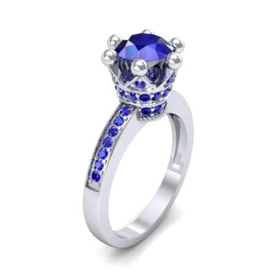 Six-Prong Coronet Blue Sapphire Engagement Ring (0.78 CTW) Perspective View