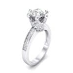 Six-Prong Coronet Crystal Engagement Ring (0.78 CTW) Perspective View
