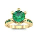 Six-Prong Coronet Emerald Engagement Ring (0.78 CTW) Top Dynamic View