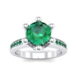Six-Prong Coronet Emerald Engagement Ring (0.78 CTW) Top Dynamic View