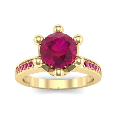 Six-Prong Coronet Ruby Engagement Ring (0.78 CTW) Top Dynamic View