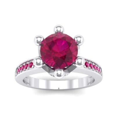 Six-Prong Coronet Ruby Engagement Ring (0.78 CTW) Top Dynamic View