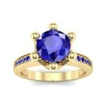 Six-Prong Coronet Blue Sapphire Engagement Ring (0.78 CTW) Top Dynamic View