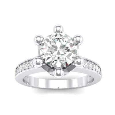 Six-Prong Coronet Crystal Engagement Ring (0.78 CTW) Top Dynamic View