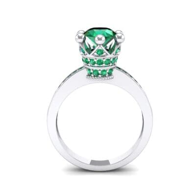 Six-Prong Coronet Emerald Engagement Ring (0.78 CTW) Side View