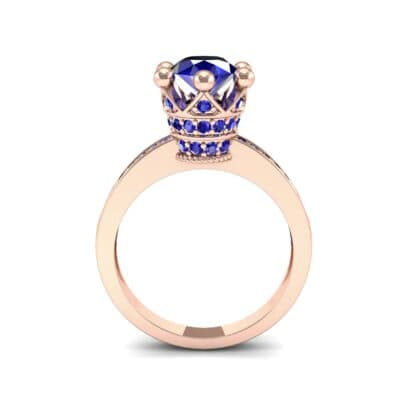 Six-Prong Coronet Blue Sapphire Engagement Ring (0.78 CTW) Side View