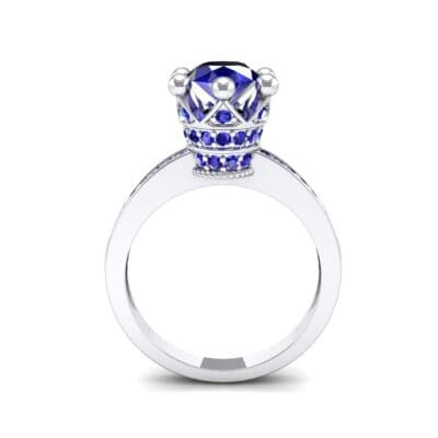 Six-Prong Coronet Blue Sapphire Engagement Ring (0.78 CTW) Side View