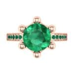 Six-Prong Coronet Emerald Engagement Ring (0.78 CTW) Top Flat View