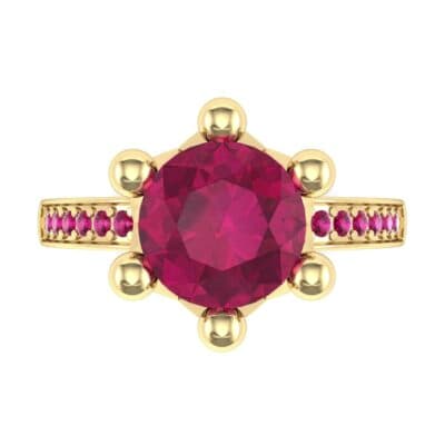 Six-Prong Coronet Ruby Engagement Ring (0.78 CTW) Top Flat View