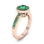 Surprise Heart Halo Emerald Engagement Ring (0.76 CTW) Perspective View