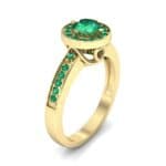Surprise Heart Halo Emerald Engagement Ring (0.76 CTW) Perspective View