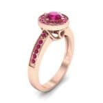 Surprise Heart Halo Ruby Engagement Ring (0.76 CTW) Perspective View