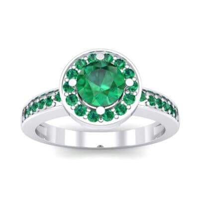 Surprise Heart Halo Emerald Engagement Ring (0.76 CTW) Top Dynamic View