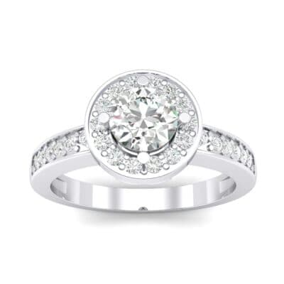 Surprise Heart Halo Crystal Engagement Ring (0.76 CTW) Top Dynamic View