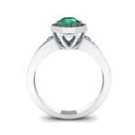Surprise Heart Halo Emerald Engagement Ring (0.76 CTW) Side View